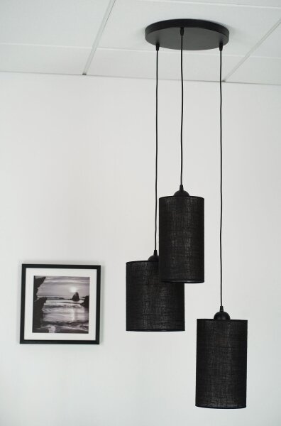 Brilagi - Lustr TUBES 3xE27/15W/230V negru pe cablu