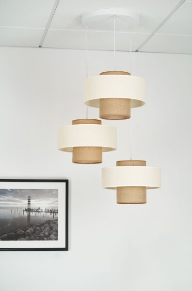 Brilagi - Candelabru pe cablu DALLAS 3xE27/15W/230V maro/crem/alb