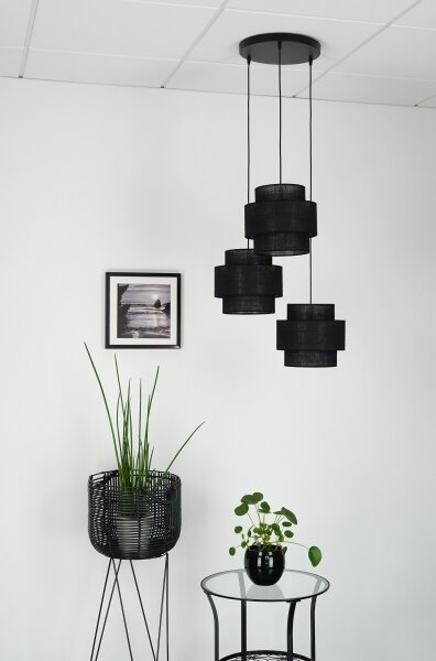 Lustră pe cablu Brilagi SPACE YUTE 3xE27/15W/230V negru
