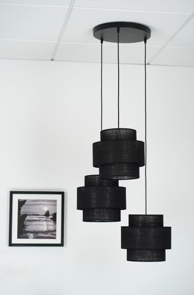 Lustră pe cablu Brilagi SPACE YUTE 3xE27/15W/230V negru