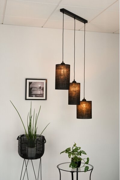 Brilagi - Lustr TUBES 3xE27/15W/230V negru pe cablu