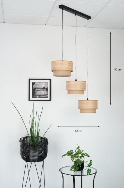 Brilagi - Candelabru pe cablu MONTANA BOHO 3xE27/15W/230V maro/negru