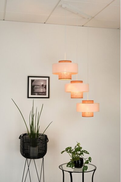 Brilagi - Candelabru pe cablu DALLAS 3xE27/15W/230V maro/crem/alb