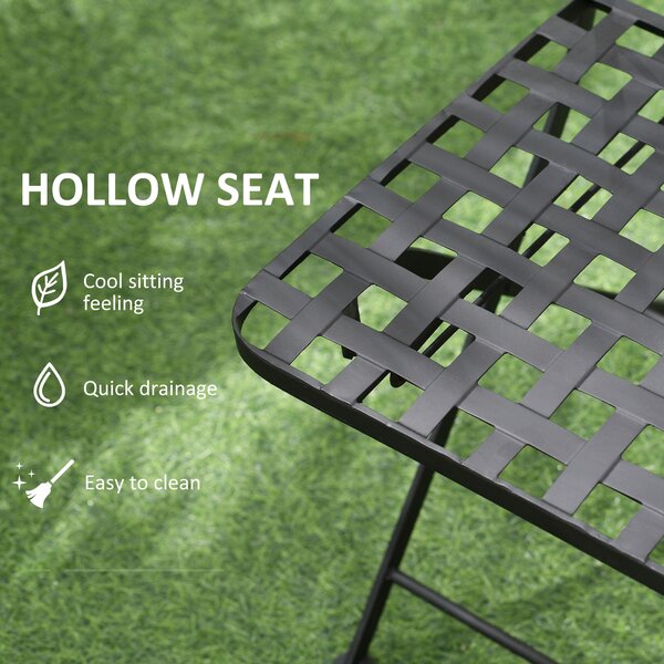 Outsunny Set Mobilier de Grădină cu Mozaic, 3 Piese, Masă și Scaune din Metal, Design Elegant, Albastru | Aosom Romania