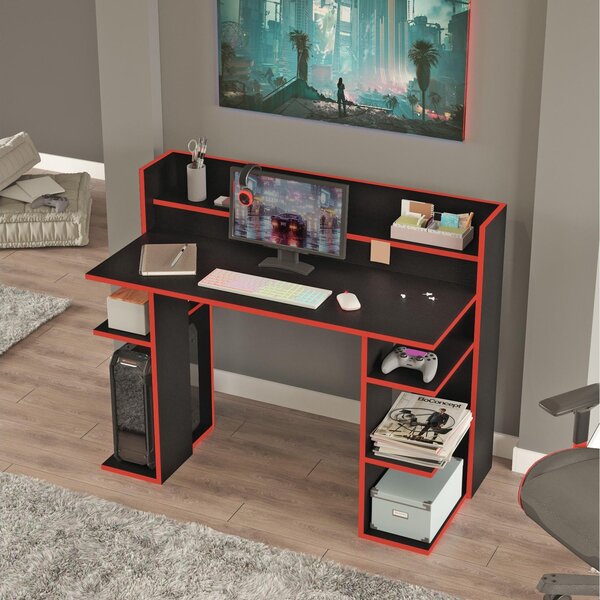 Masă PC Verbato (Negru + Roșu) . 1102640