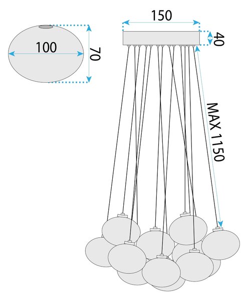 Lampă suspendată MS024-13CP Black
