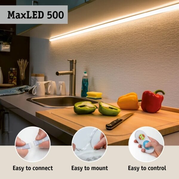 Bandă dimabilă pentru baie LED/10W IP44 Paulmann 70623 MAXLED 1,5 m 2700-6500K 230V + telecomandă
