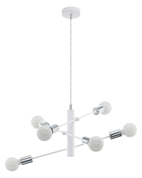 Eglo 98016 - Lustră pe cablu GRADOLI 6xE27/60W/230V alb
