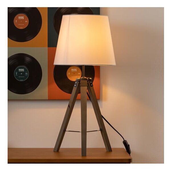 Lampă de masă Atmosphera RUNO 1xE27/25W/230V lemn/alb