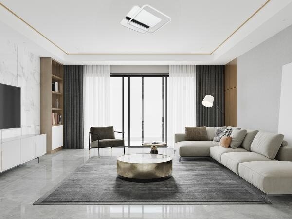 Plafonieră LED dimabilă LED/95W/230V 3000-6500K alb/negru + telecomandă