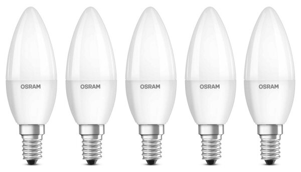 SET 5x Bec LED BASE B40 E14/4,9W/230V 2700K - Osram