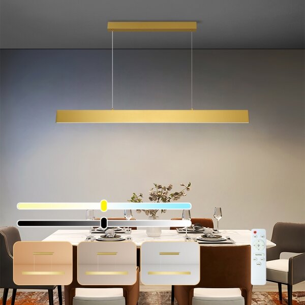 Lustră LED dimabilă pe cablu Brilagi SLIMLINE LED/40W/230V 3000-6000K auriu + telecomandă