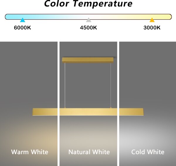 Lustră LED dimabilă pe cablu Brilagi SLIMLINE LED/40W/230V 3000-6000K auriu + telecomandă