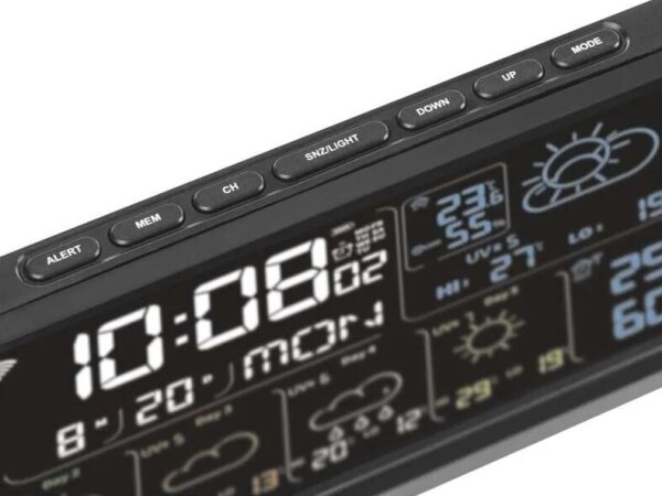 Stație meteo cu afișaj LCD GoSmart 5/230V Wi-Fi Tuya negru