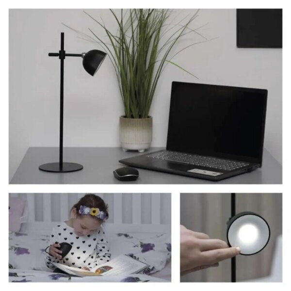 Lampă LED magnetică reîncărcabilă dimabilă de masă 4 în 1 LED/4,2W/3,7V 4000K negru