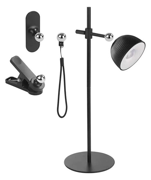 Lampă LED magnetică reîncărcabilă dimabilă de masă 4 în 1 LED/4,2W/3,7V 4000K negru