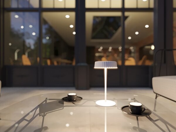 Lampă de masă solară reîncărcabilă LED dimmabilă VIVIEN LED/3W/5V 2700K IP54 albă