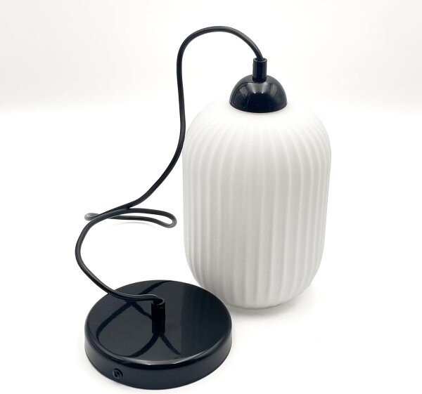Lustră pe cablu HARMA 1xE27/15W/230V d. 14 cm alb/negru