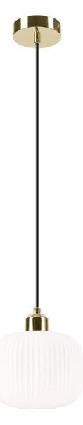 Lustră pe cablu HARMA 1xE27/15W/230V d. 20 cm alb/auriu