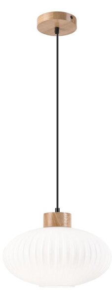 Lustră pe cablu HARMONY 1xE27/15W/230V d. 30 cm alb/stejar