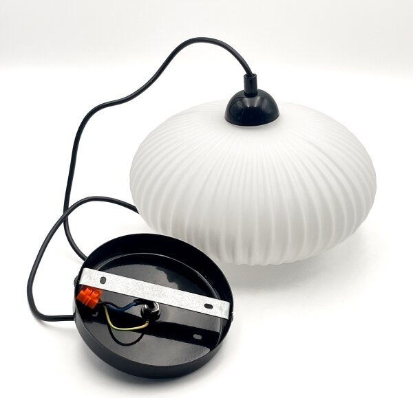 Lustră pe cablu HARMA 1xE27/15W/230V d. 25 cm alb/negru