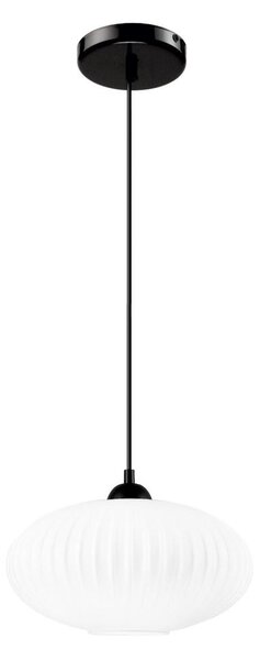 Lustră pe cablu HARMA 1xE27/15W/230V d. 30 cm alb/negru