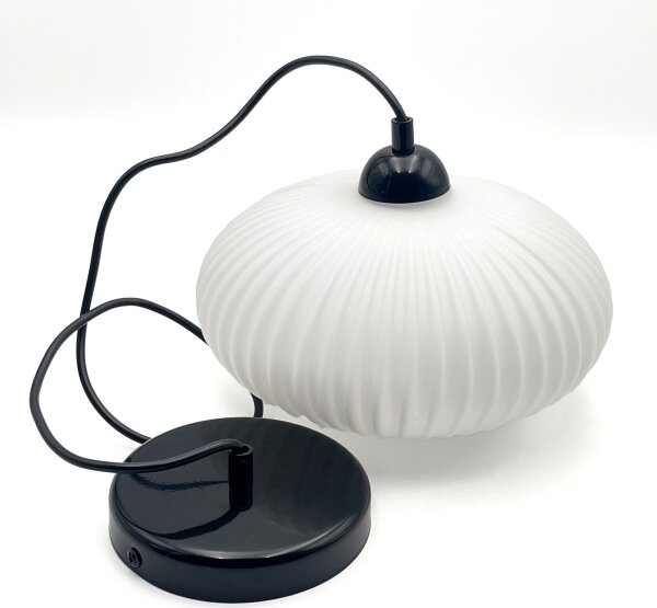 Lustră pe cablu HARMA 1xE27/15W/230V d. 30 cm alb/negru