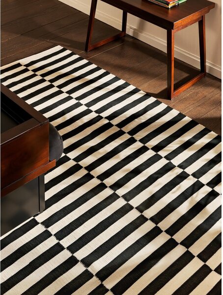 Covor negru-alb reversibil/țesut manual din lână 200x300 cm Donna – Hanse Home