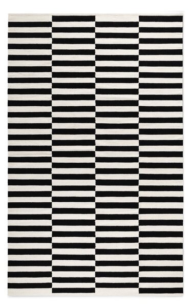 Covor negru-alb reversibil/țesut manual din lână 200x300 cm Donna – Hanse Home