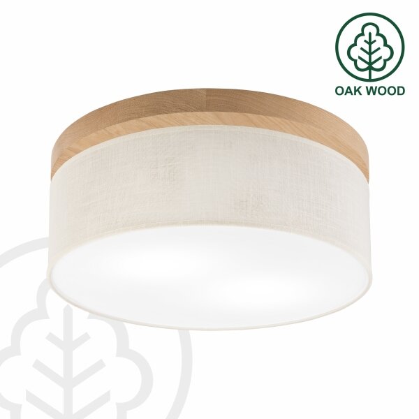 Plafonieră Brilagi BELLADONNA 2xE27/15W/230V d. 40 cm crem/stejar