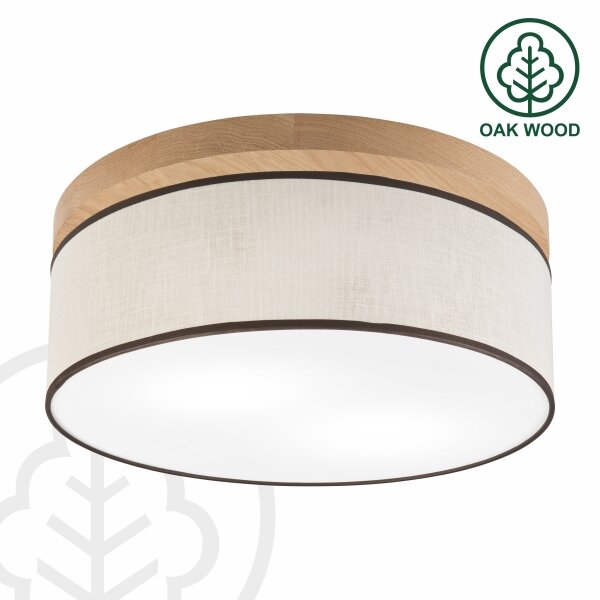 Plafonieră Brilagi BELLADONNA 2xE27/15W/230V d. 40 cm crem/stejar