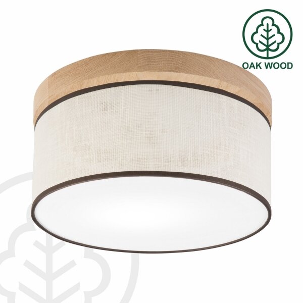 Plafonieră Brilagi BELLADONNA 1xE27/15W/230V d. 30 cm crem/stejar