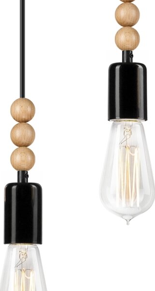 Candelabru pe cablu SIMON 3xE27/60W/230V negru