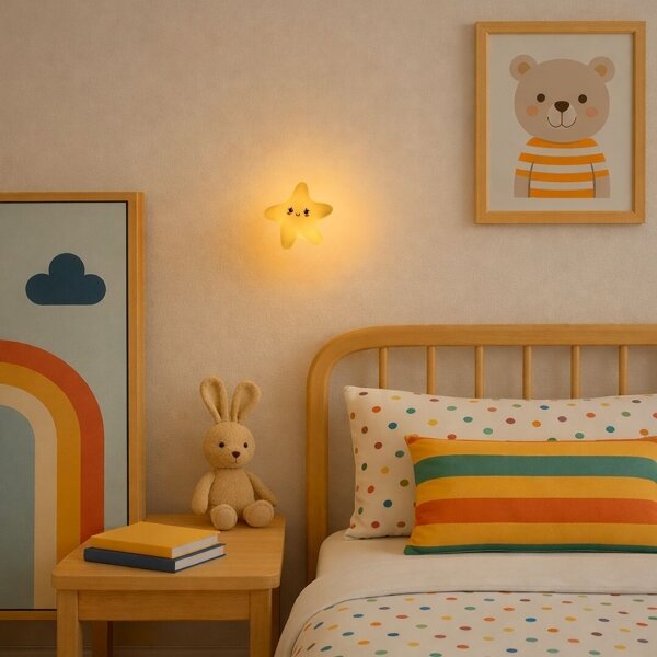 Rabalux 76046-LED Lampă de veghe pentru copii DREAMIES, reglabilă, reîncărcabilă, tactilă, 2,7W/5V 200mAh, în formă de stea