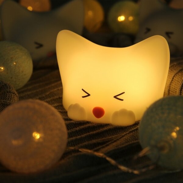 Lampă LED RGB tactilă reîncărcabilă dimabilă pentru copii MegaLight CATTY CAT LED/5V