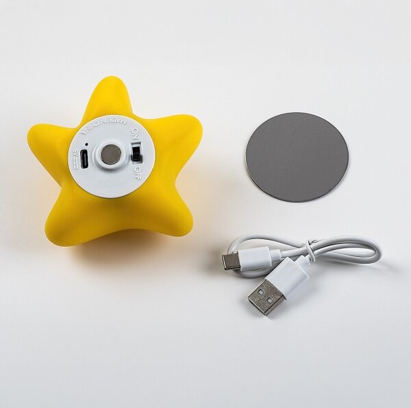 Rabalux 76046-LED Lampă de veghe pentru copii DREAMIES, reglabilă, reîncărcabilă, tactilă, 2,7W/5V 200mAh, în formă de stea