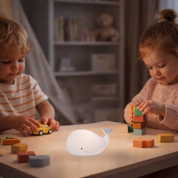 Rabalux 76041 - Lampă de veghe tactilă LED RGB LIGHTIMALS 0,05W/1xCR2032 în formă de balenă