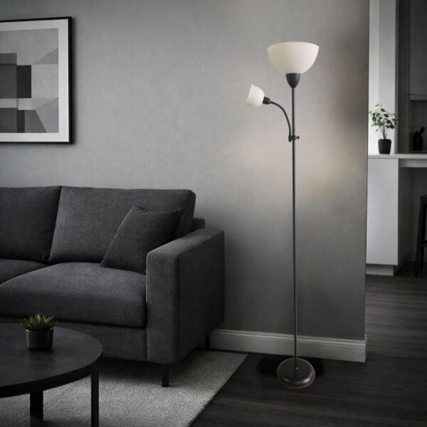 Rabalux 74109 - Lampadar ACTION PRO 1xE27/60W/230V + 1xE14/25W, negru