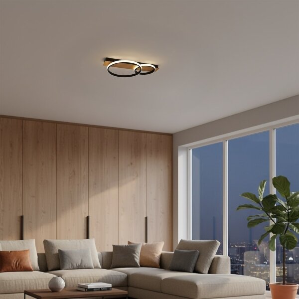 Plafonieră LED ROWENA LED/14W/230V negru/maro