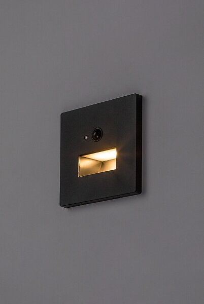 Rabalux 77197-LED Lampă LED pentru trepte LUNCA cu senzor de mișcare și senzor de amurg, 1W/230V, 3000/4500/6500K, negru