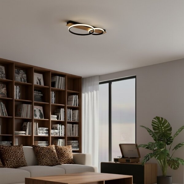 Plafonieră LED ROWENA LED/14W/230V negru/maro