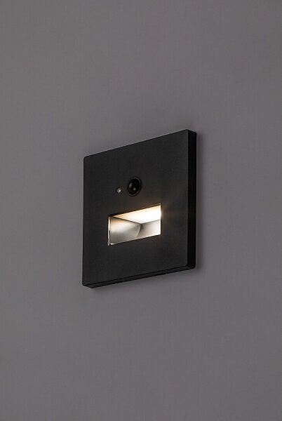 Rabalux 77197-LED Lampă LED pentru trepte LUNCA cu senzor de mișcare și senzor de amurg, 1W/230V, 3000/4500/6500K, negru