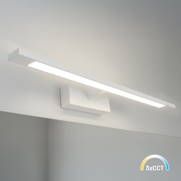 Aplica LED pentru oglindă de baie KLIMT, 12W, 230V, 3000/4000/6000K, 60 cm, IP44, alb