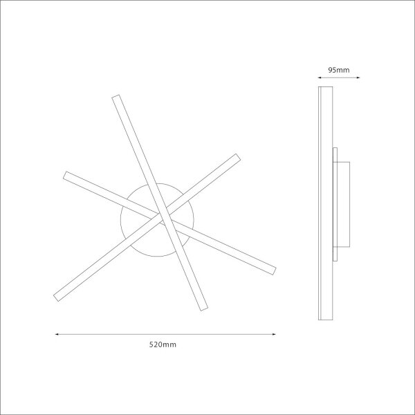 Plafonieră LED STICK/12W/230V negru