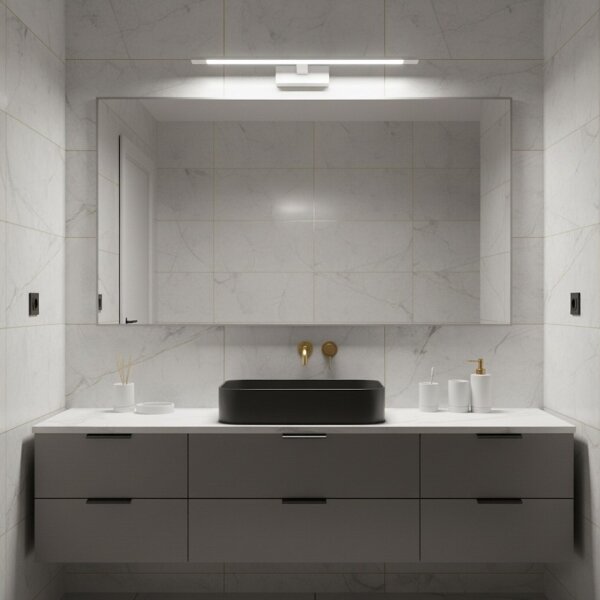 Aplica LED pentru oglindă de baie KLIMT, 12W, 230V, 3000/4000/6000K, 60 cm, IP44, alb