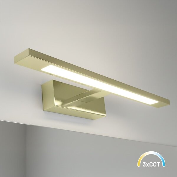 Aplica LED KLIMT pentru oglindă de baie, 8W, 230V, 3000/4000/6000K, 40 cm, IP44, auriu