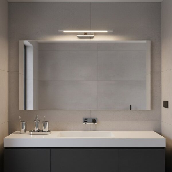 Aplica LED pentru oglindă de baie KLIMT, 8W, 230V, 3000/4000/6000K, 40 cm, IP44, crom lucios