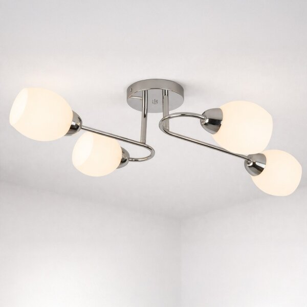 Lustră aplicată KING, 4 x E27, 15W, 230V, crom lucios