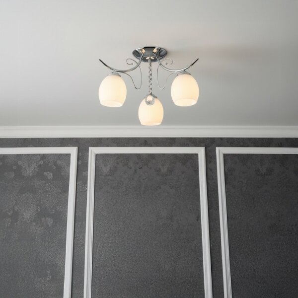 Lustră aplicată ELLA, 3x E27, 15 W, 230 V, crom lucios