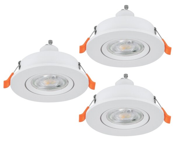 Eglo 902242 - Set 3x spot LED încastrat BARRANCO 1xGU10/4,5W/230V alb